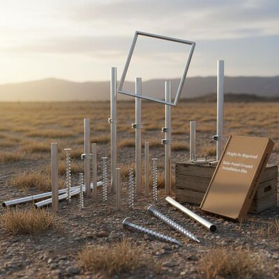 Dobra cena. Wysokość według potrzeb Zestawy do naziemnego montażu paneli słonecznych zapewniające nieograniczoną głębokość, umożliwiające niestandardowe dopasowanie wysokości i bezpieczne zakotwiczenie w gruncie w Internecie