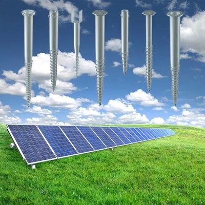 Dobra cena. 500~2500 Mm Length 76*1600/2000/2500 Ground Screw Piles PV Mounting Brackets Solar Panel Mounting System w Internecie